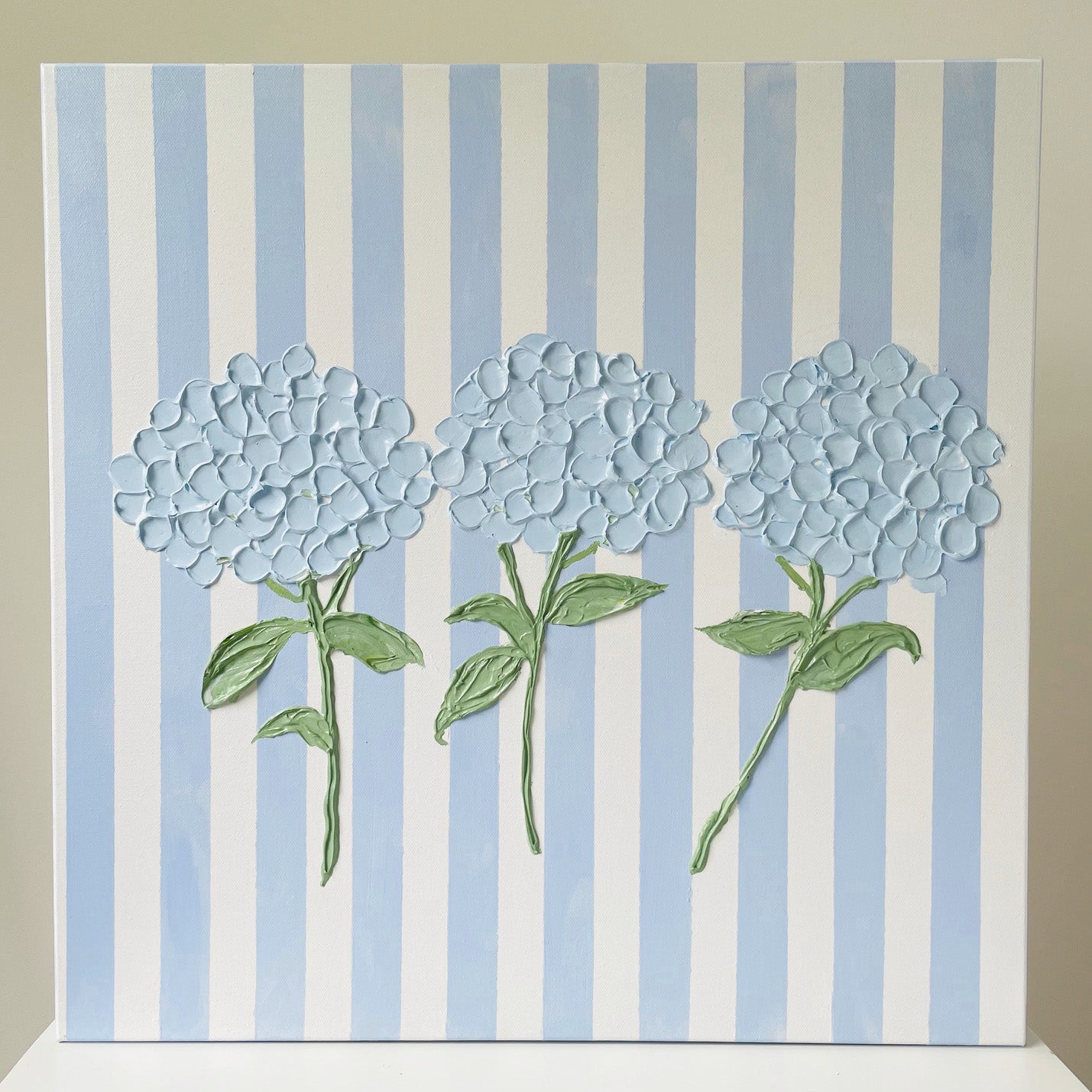Hydrangeas on Stripes