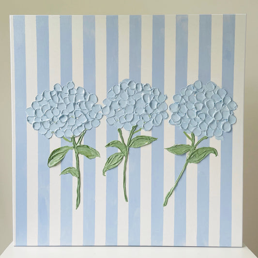 Hydrangeas on Stripes