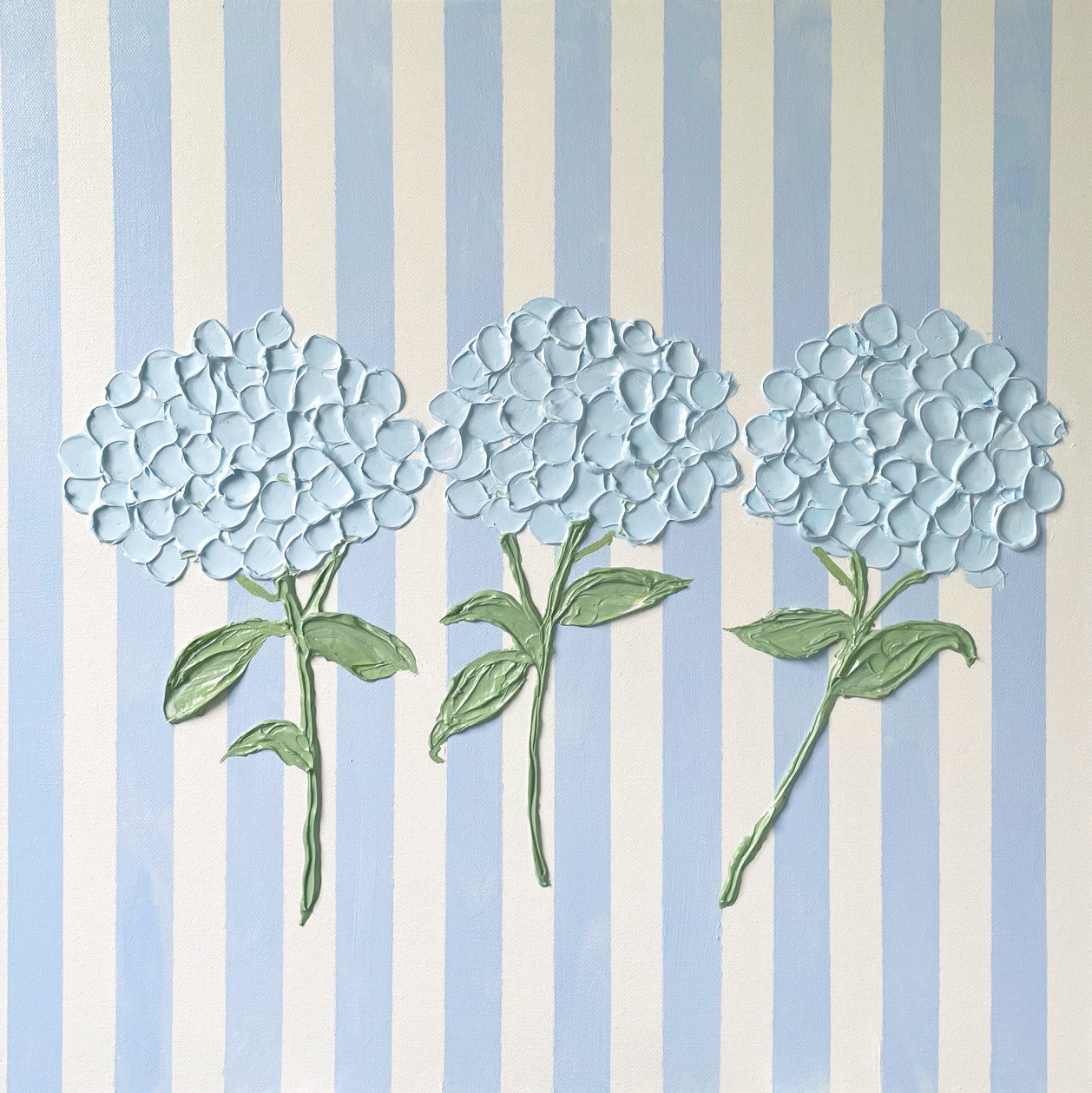 Hydrangeas on Stripes