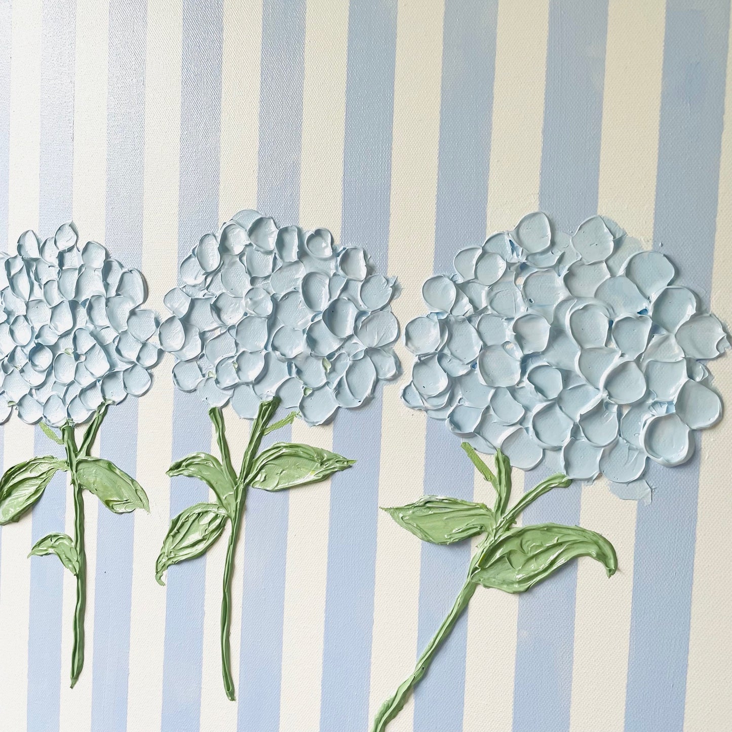 Hydrangeas on Stripes