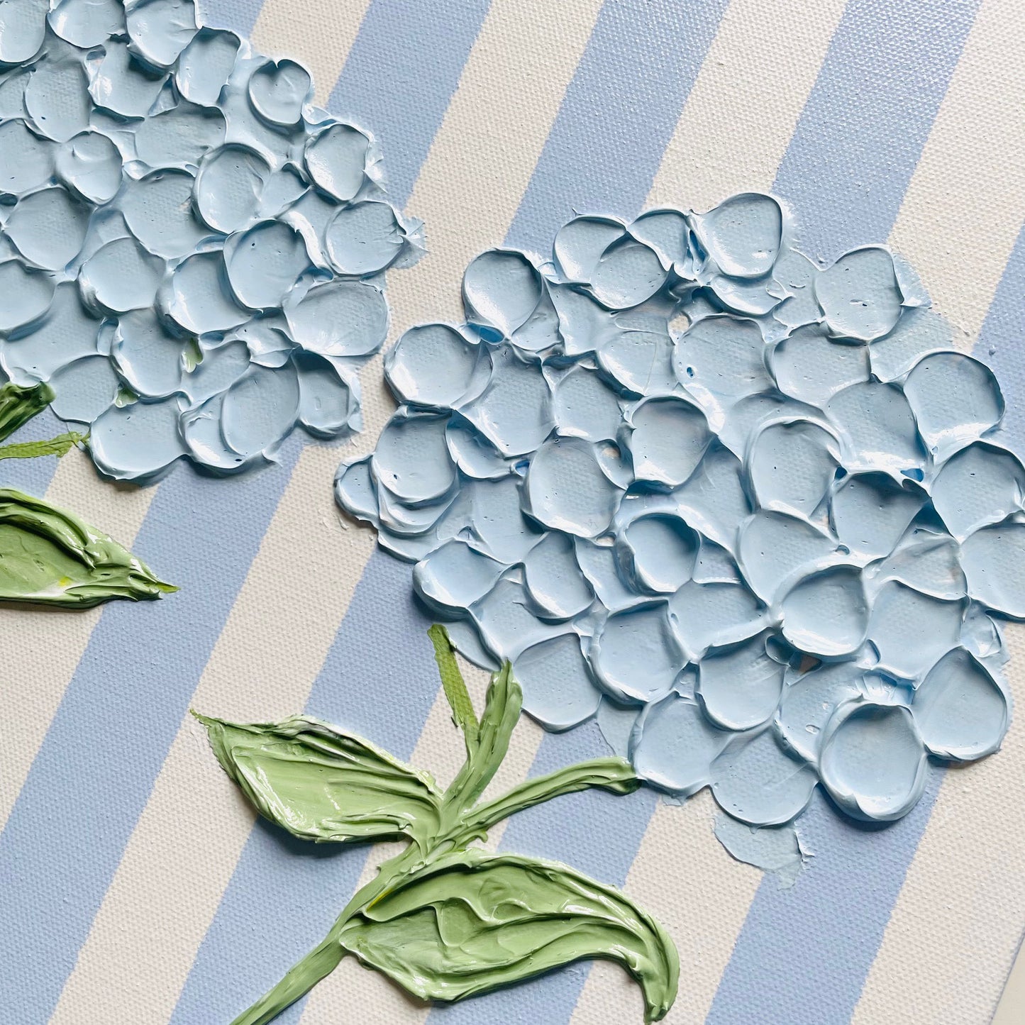Hydrangeas on Stripes