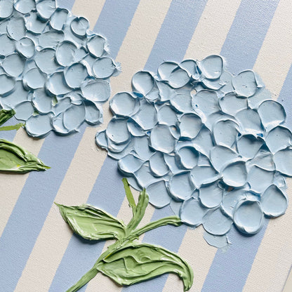 Hydrangeas on Stripes