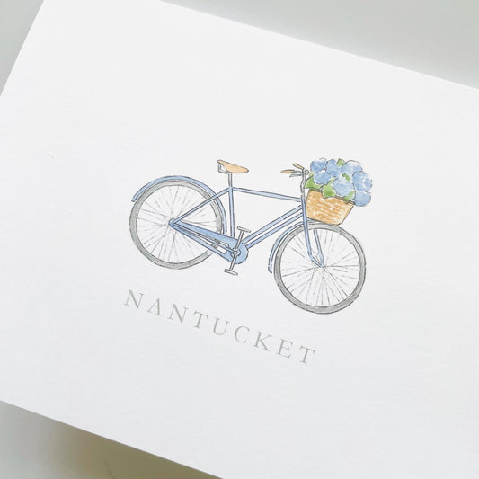 Hydrangea Bicycle Notecard